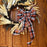 Fall Plaid Door Wreath Bow - 10" Wide, 18" Long Pre-Tied Bow, Orange, Beige, Black