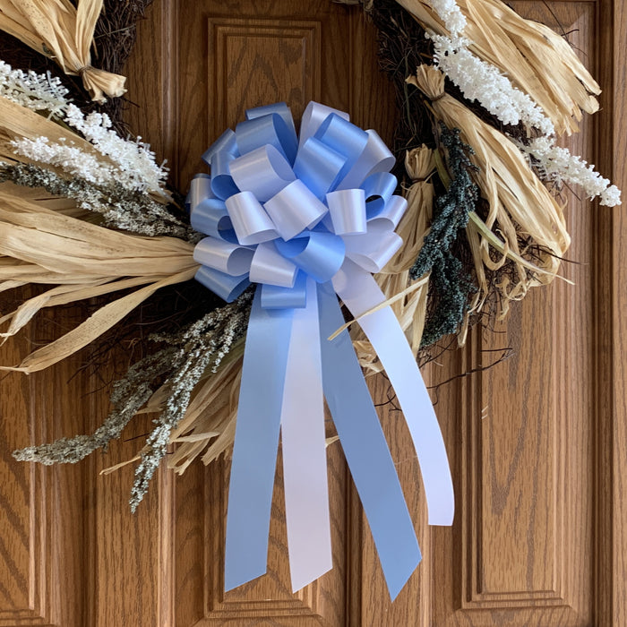 white-and-light-blue-wedding-bows