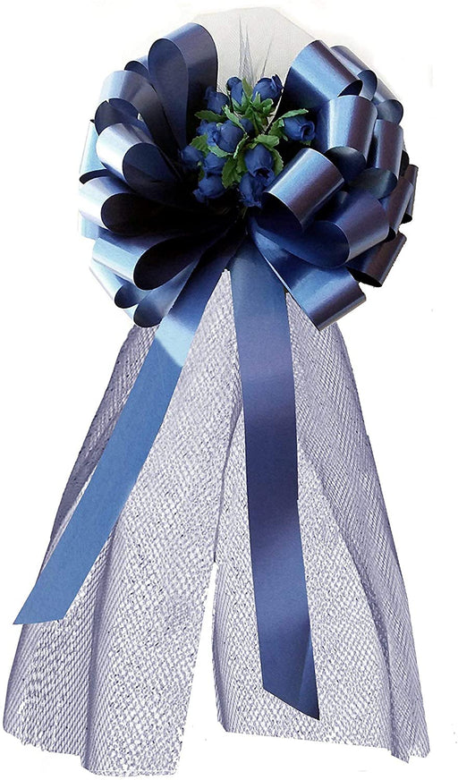navy-blue-wedding-bows-with-rosebuds
