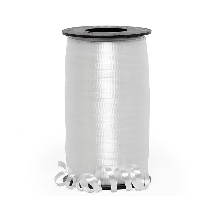 White Christmas Crimped Curling Ribbon - 500 Yards, 3/16" Wide