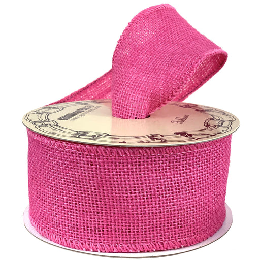 fuchsia-pink-burlap-wired-edge-ribbon