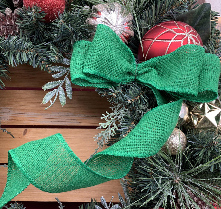 emerald-green-burlap-wreath-ribbon