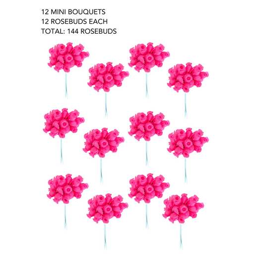 144 Pack  Pink Paper Mini Craft Roses, DIY Craft Flowers With