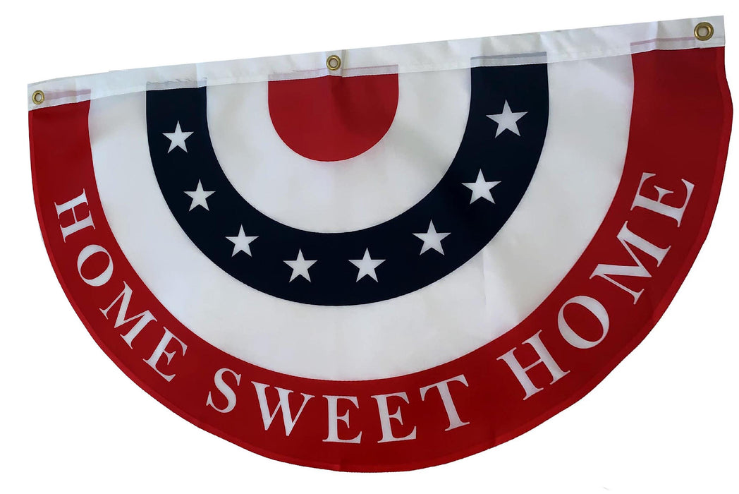 Home Sweet Home Patriotic Flag – 18” x 36”, American Flag Bunting
