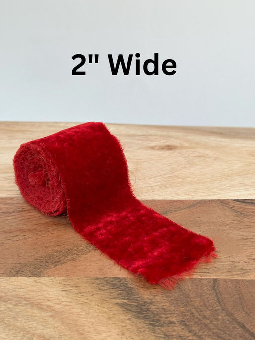 Red Velvet Ribbon for Crafts - 2" x 1 Yard, 3 Rolls