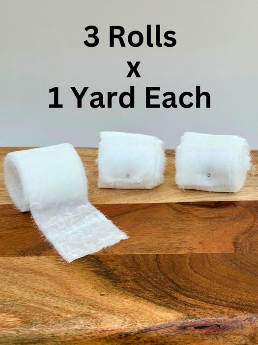 White Velvet Ribbon for Crafts - 2" x 1 Yard, 3 Rolls