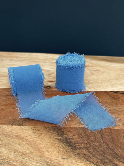Blue Chiffon Ribbon for Crafts - 1 1/2" x 5 Yards, 2 Rolls