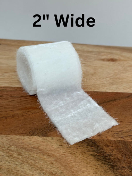 White Velvet Ribbon for Crafts - 2" x 1 Yard, 3 Rolls