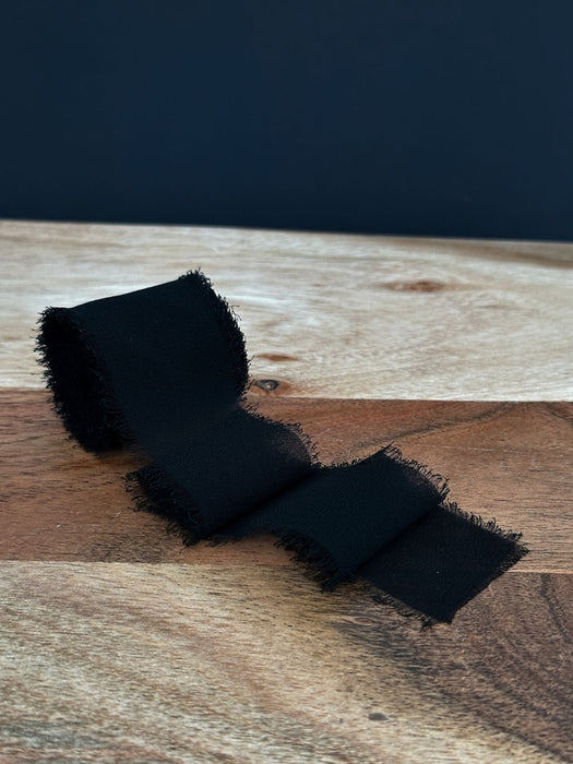 Black Chiffon Ribbon for Crafts - 1 1/2" x 5 Yards, 2 Rolls