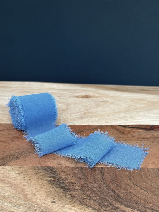 Blue Chiffon Ribbon for Crafts - 1 1/2" x 5 Yards, 2 Rolls