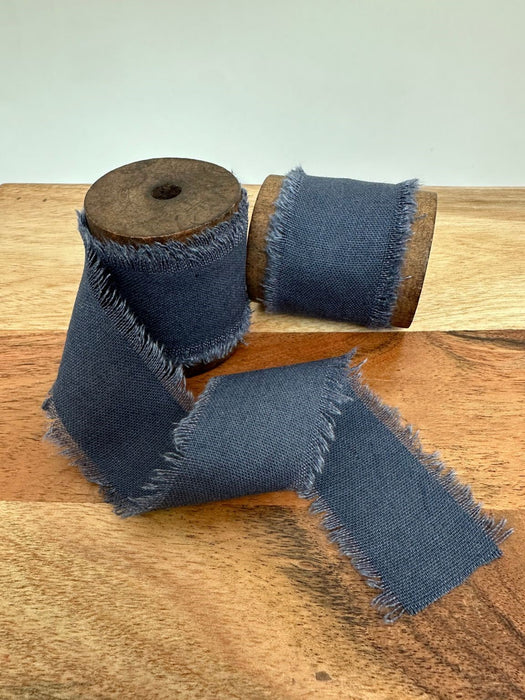 Blue Cotton Ribbon for Crafts - 1 1/2" x 5 Yards, 2 Rolls