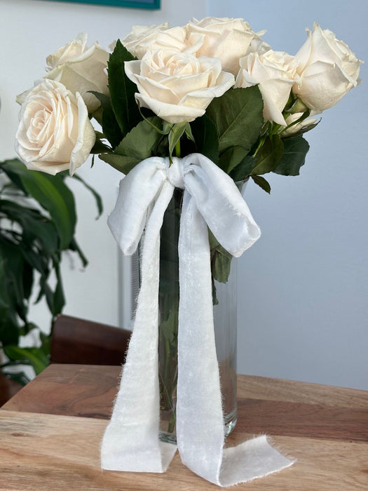 White Velvet Ribbon for Crafts - 2" x 1 Yard, 3 Rolls