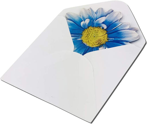 Blue 3-D Flower Pop Up Cards - 4" Wide, Set of 25