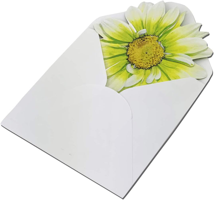 Lime Green 3-D Flower Pop Up Cards - 4" Wide, Set of 25