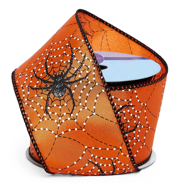 Halloween Spider Web Wired Ribbon - 2 1/2" x 10 Yards