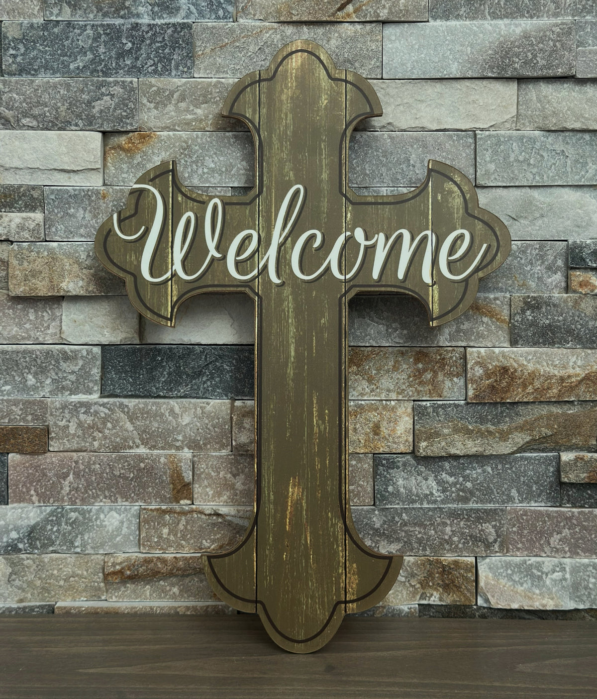 Welcome Cross Christian Wall Decor - 16