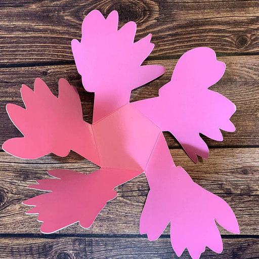 Pink 3-D Flower Pop Up Cards - 4" Wide, Set of 50