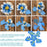 Blue 3-D Flower Pop Up Cards - 4" Wide, Set of 100