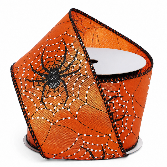 Halloween Spider Web Wired Ribbon - 2 1/2" x 10 Yards