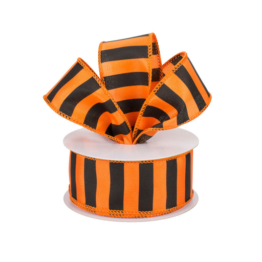 Halloween Striped Wired Edge Ribbon - 1 1/2" x 10 Yards