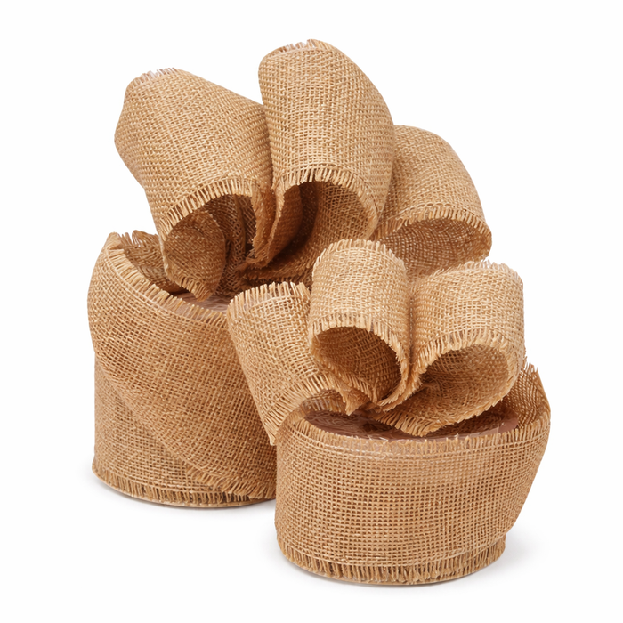 Frayed Edge Burlap Jute Ribbon - 2 1/2" x 10 Yards, Wired Edge, 4th of July, America 250 Anniversary, Faux Burlap, Rustic Wedding, Country Farmhouse Decor, Crafts, DIY, Veterans Day, Hessian Fabric