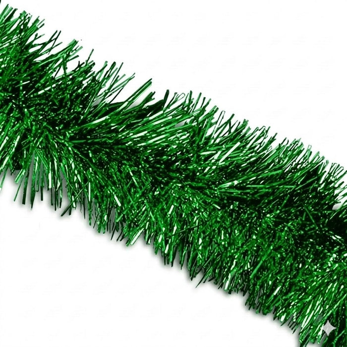 Green Metallic Tinsel Wired Cord - 1/2" x 10 Yards, Halloween, Fall, Sparkling Decor, Wreaths, Gift Wrapping, Bows, Crafts, Birthday, DIY, Spooky Garland, Party Decorations, Costume Trim