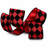 Red Black Harlequin Wired Ribbon, 2 1/2" x 10 Yards, Single Faced, Diamond Checkered, Halloween & Masquerade, Holiday Garland & Gift Wrap, Wreaths & Bows