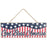 God Bless America Gift Sign - 15" x 5", 4th of July, America 250 Anniversary, Red White Blue, Wreath, Kitchen, Wooden Hanging Door Decor, Patriotic USA Decoration, Labor Day, Veterans Day, 1776