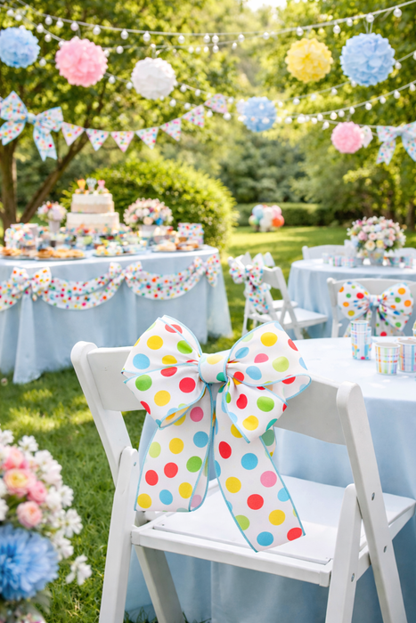 Pastel Polka Dots Wired Ribbon - 2 1/2" x 10 Yards,