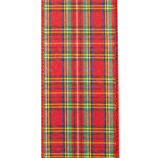 Christmas Tartan Plaid Wired Edge Ribbon - 2 1/2" x 10 Yards, Garland, Presents, Gift Wrapping, Wreaths, Bows, Xmas Tree Topper, Streamers, Winter Decor, Birthday