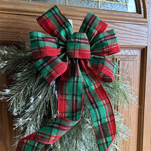 large -hamdmade-red-green-christmas-wreath-bow