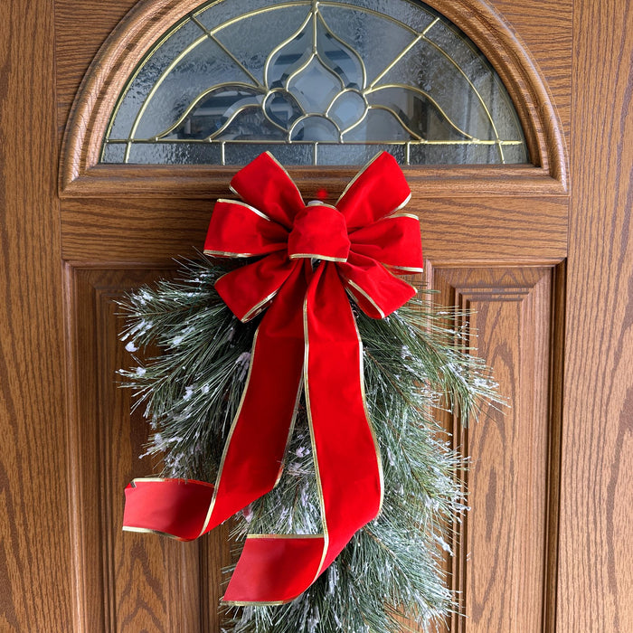 Velvet-bow-door-wreath-decoration
