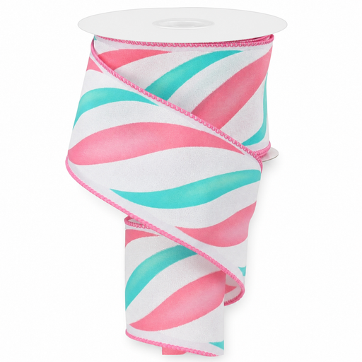 Pastel Candy Stripes Wired Ribbon - 2 1/2" x 10 Yards