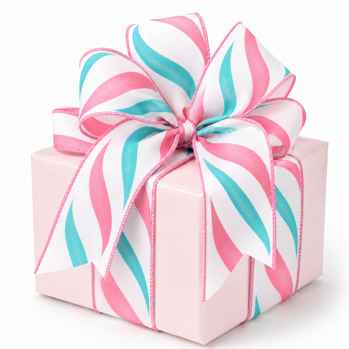 Pastel Candy Stripes Wired Ribbon - 2 1/2" x 10 Yards