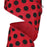Black Polka Dots Wired Ribbon - 2 1/2" x 10 Yards, Red Satin