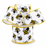 Fall Bumble Bee Wired Ribbon - 2 1/2" x 10 Yards, White, Yellow & Black, Autumn Harvest, Honey Bee, Farmhouse Wreath, Gift Wrapping, Baby Shower, Birthday, Wedding, Christmas