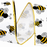 Fall Bumble Bee Wired Ribbon - 2 1/2" x 10 Yards, White, Yellow & Black, Autumn Harvest, Honey Bee, Farmhouse Wreath, Gift Wrapping, Baby Shower, Birthday, Wedding, Christmas