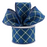 Diagonal Plaid Wired Christmas Ribbon - 2 1/2 inch x 10 Yards, Royal Blue, White & Green Plaid