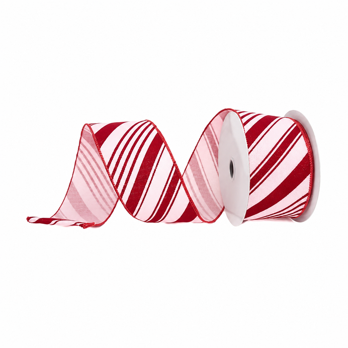 Red Pink White Peppermint Ribbon - 2 1/2" x 10 Yards