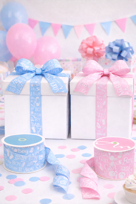 Baby Boy Decorative Wired Ribbon - 1 1/2" x 10 Yards
