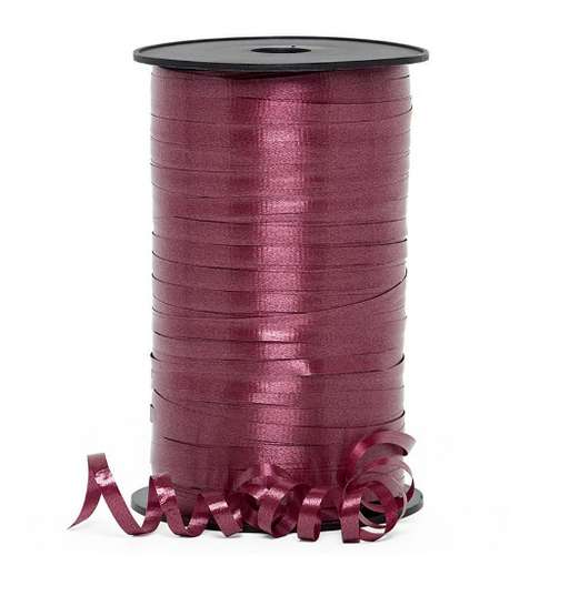 Burgundy Crimped Christmas Curling Ribbon - 500 Yards Roll, 3/16" Wide