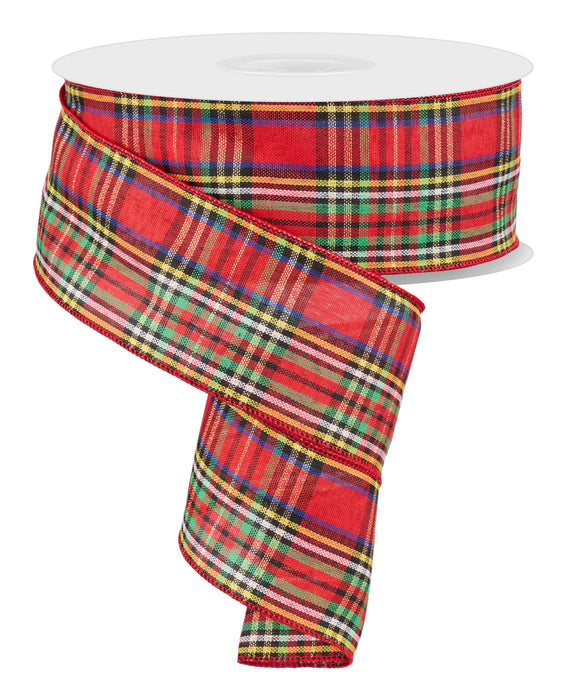 Green Red Plaid Christmas Ribbon - 2 1/2" x 50 Yards