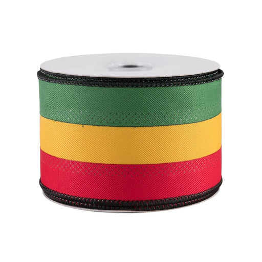 Green-yellow-and-red-striped-wired-edge-Rasta-Ribbon
