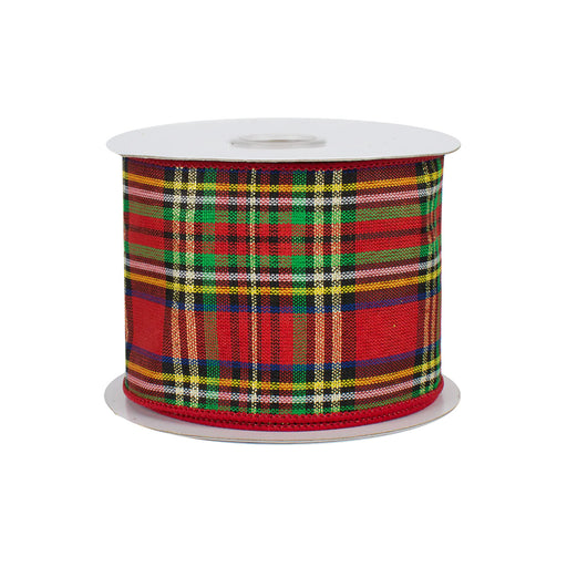 Christmas Plaid Tartan Wired Ribbon - 2 1/2" x 10 Yards