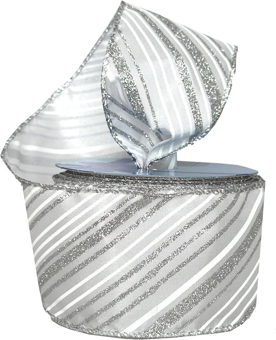 white-silver-striped-wired-edge-christmas-ribbon