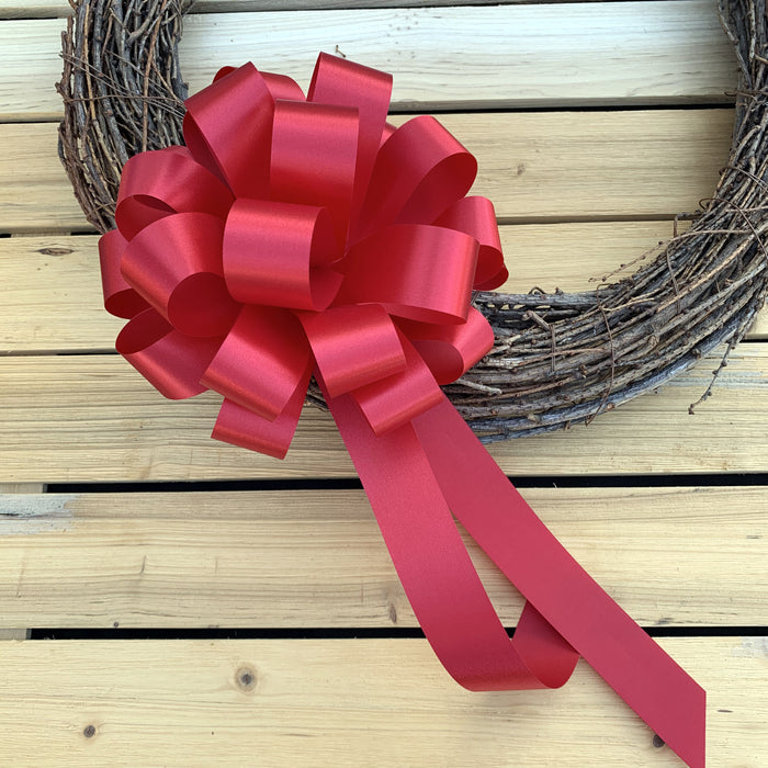 6 Apple Red Wedding Occasion Pull Bows - Christmas Gift, Valentine's, Wreath Wedding