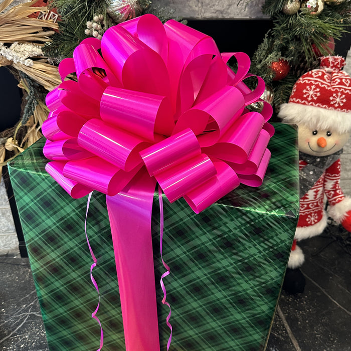 extra large gift wrap bow in hot pink