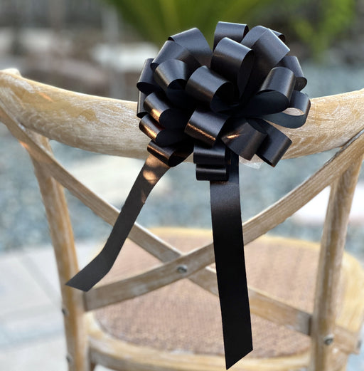 black pull bows for garden wedding
