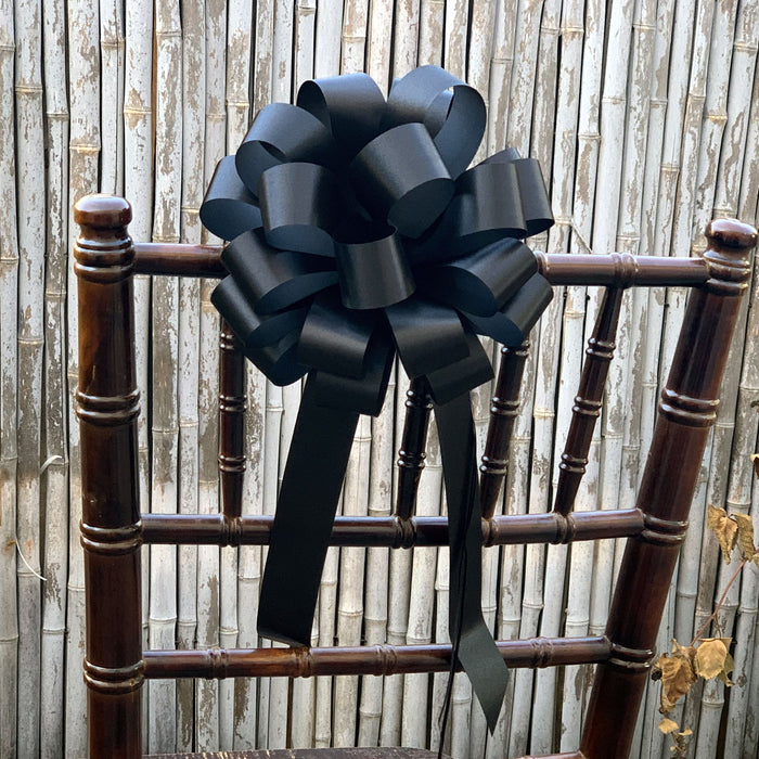 black themed wedding bows