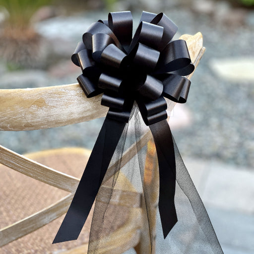 black wedding bows